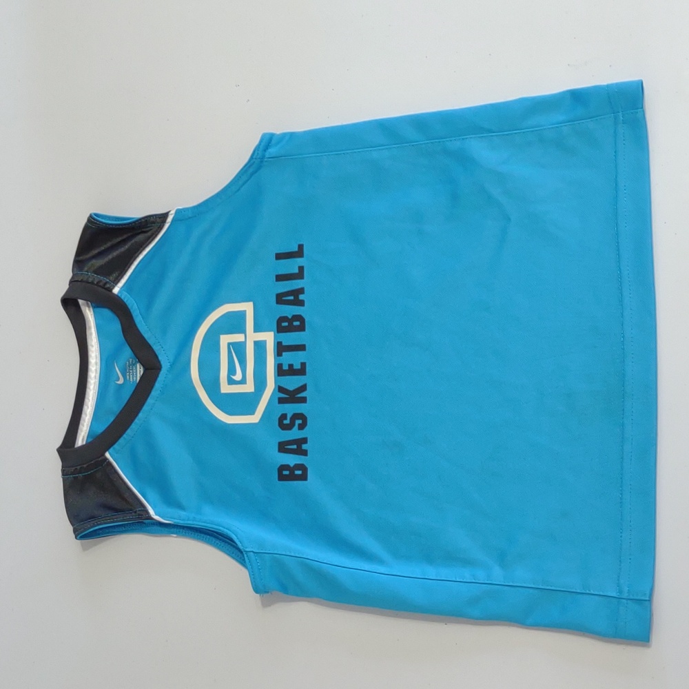 Nike betterworld.com sleeveless jersey top size 7 basketball blue black white